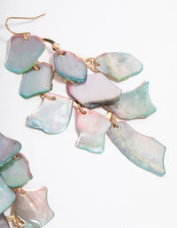 Layered Shell Pearl Petal Drop Earrings - link has visual effect only