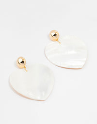 Large Shell Heart Drop Earrings - link has visual effect only