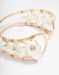 Gold Mixed Pearl Wrist Cuff - link has visual effect only