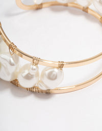 Gold Mixed Pearl Wrist Cuff - link has visual effect only