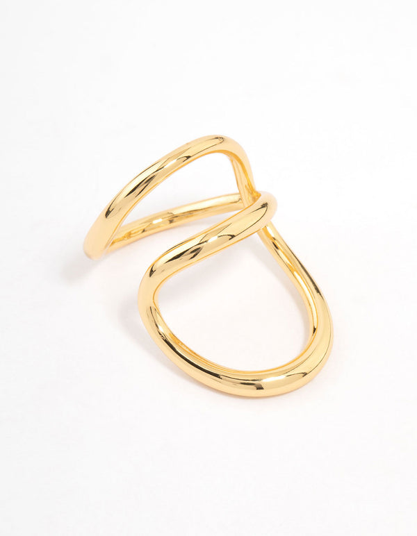 Gold Plated Elongated Wrap Ring