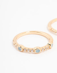 Gold Plated Oval Bezel Stacking Rings - link has visual effect only