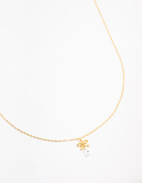 Gold Plated Sterling Silver Bow & Pear Pendant Necklace - link has visual effect only