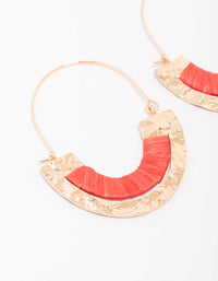 Gold Raffia Wrap Round Hoop Earrings - link has visual effect only