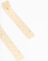 Gold Textured Rectangular Drop Earrings - link has visual effect only