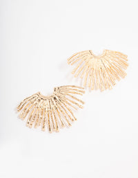 Gold Molten Fan Stud Earrings - link has visual effect only