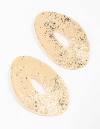 Gold Molten Oval Stud Earrings - link has visual effect only