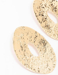 Gold Molten Oval Stud Earrings - link has visual effect only