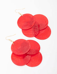 Red Coated Shell Drop Earrings - link has visual effect only