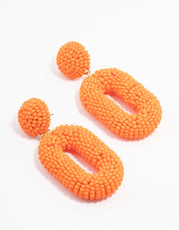 Orange Beaded Oval Drop Earrings - link has visual effect only