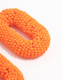 Orange Beaded Oval Drop Earrings - link has visual effect only