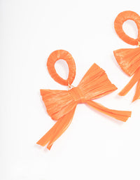 Orange Large Bow Stud Drop Earrings - link has visual effect only