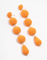 Orange Raffia Graduating Ball Drop Earrings - link has visual effect only