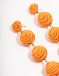 Orange Raffia Graduating Ball Drop Earrings - link has visual effect only