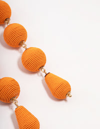 Orange Raffia Graduating Ball Drop Earrings - link has visual effect only