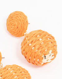 Small Raffia Wrap Ball Drop Earrings - link has visual effect only