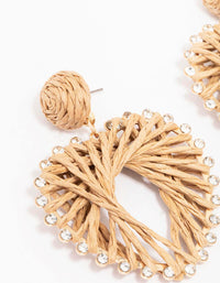 Neutral Raffia Heart Drop Earrings - link has visual effect only