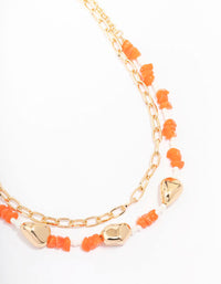 Gold Layered Mixed Beaded Necklace - link has visual effect only