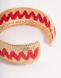 Natural Raffia Textured Wrist Cuff - link has visual effect only