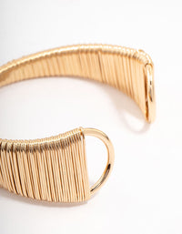 Gold Wire Wrapped Textured Wrist Cuff - link has visual effect only