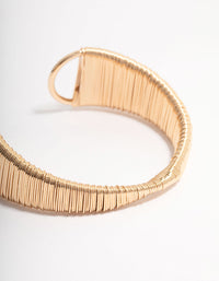 Gold Wire Wrapped Textured Wrist Cuff - link has visual effect only