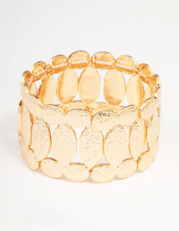 Gold Molten Mixed Oval Stretch Bracelet - link has visual effect only