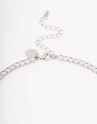 Rhodium Cubic Zirconia Snake Y-Shape Necklace - link has visual effect only