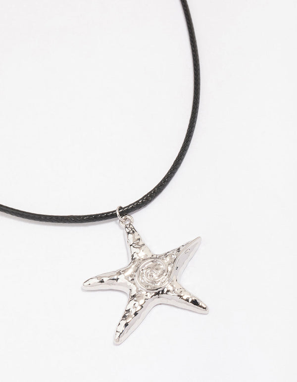 Silver Molten Starfish Necklace