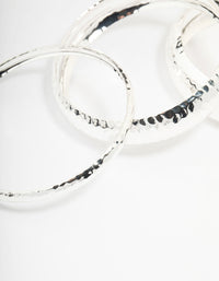 Silver Mixed Molten Bangle 3-Pack - link has visual effect only