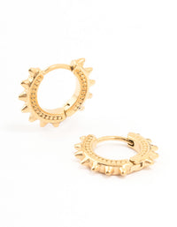 Gold Plated Surgical Steel Spikey Hoop Earrings - link has visual effect only