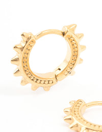 Gold Plated Surgical Steel Spikey Hoop Earrings - link has visual effect only