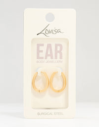 Gold Plated Surgical Steel Oval Hoop Earrings - link has visual effect only