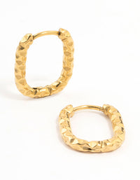 Gold Plated Surgical Steel Square Oval Hoop Earrings - link has visual effect only