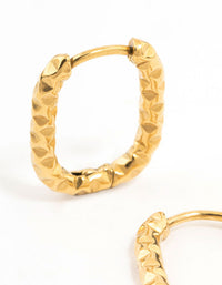 Gold Plated Surgical Steel Square Oval Hoop Earrings - link has visual effect only