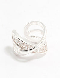 Silver Baguette Criss Cross Ear Cuff - link has visual effect only