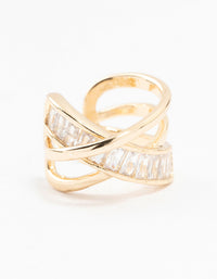 Gold Baguette Criss Cross Ear Cuff - link has visual effect only