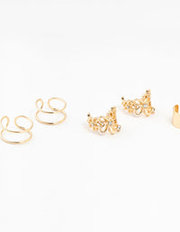 Gold Flower & Lace Ear Cuffs 6-Pack - link has visual effect only