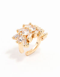 Gold Spiky Marquise Cunic Zirconia Ear Cuff - link has visual effect only