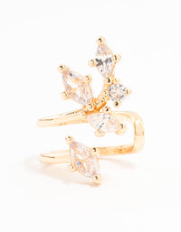 Gold Cubic Zirconia Leaf Wrapped Ear Cuff - link has visual effect only