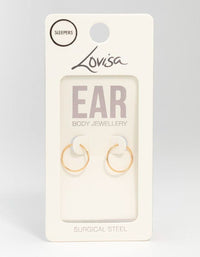 Gold Plated Surgical Steel Sleeper Earrings 12 MM - link has visual effect only