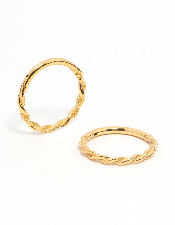 Gold Plated Surgical Steel Sleeper Earrings 10MM