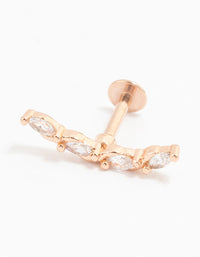 Rose Gold Plated Surgical Steel Marquise Weave Flat Back - link has visual effect only