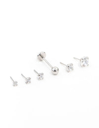 Surgical Steel Stone Flat Back Earrings 6-Pack - link has visual effect only