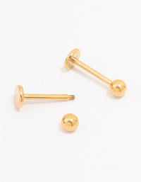 Gold Plated Surgical Steel Plain Ball Flat Backs - link has visual effect only