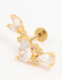 Gold Plated Surgical Steel Pear Cluster Flat Back - link has visual effect only