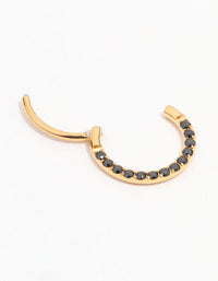 Gold Plated Surgical Steel Cubic Zirconia Clicker Earring 8MM - link has visual effect only