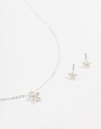 Silver Star Diamante Jewellery Set - link has visual effect only