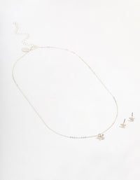 Silver Star Diamante Jewellery Set - link has visual effect only