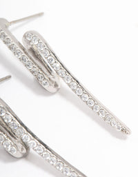 Silver Diamante Lightning Bolt Drop Earrings - link has visual effect only