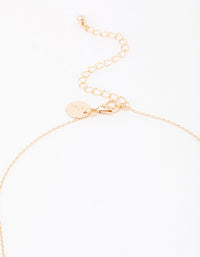 Gold Cubic Zirconia Clover Diamante Pendant Necklace - link has visual effect only